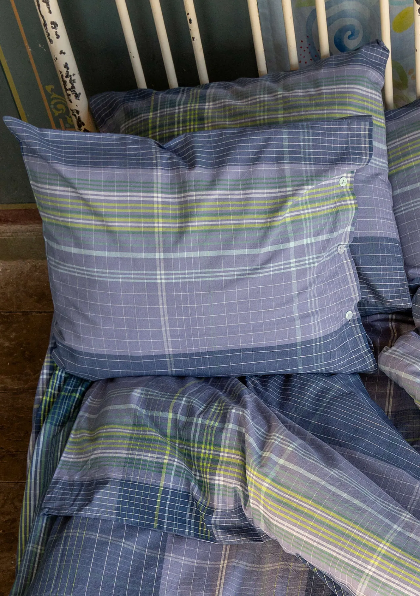 Gudrun Sjödén Kissen|Schlafzimmer Deko>Kopfkissenbezug „Rainbow“ aus Bio-Baumwolle Dunkellavendel