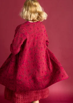 Gudrun Sjödén Strickjacken>Langstrickjacke „Astrid“ aus Bio-/Recycling-Baumwolle Granatapfel