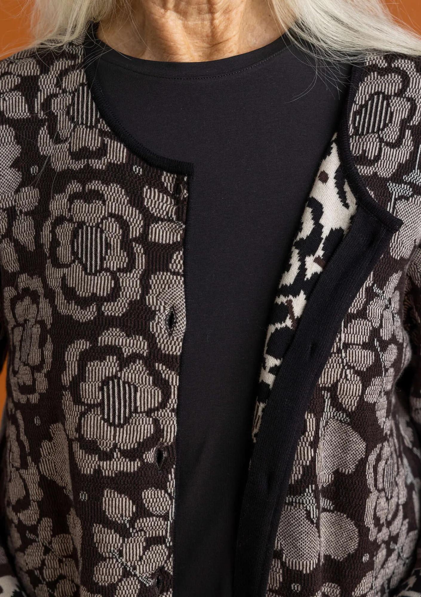 Gudrun Sjödén Strickjacken>Langstrickjacke „Astrid“ aus Bio-/Recycling-Baumwolle Schwarz