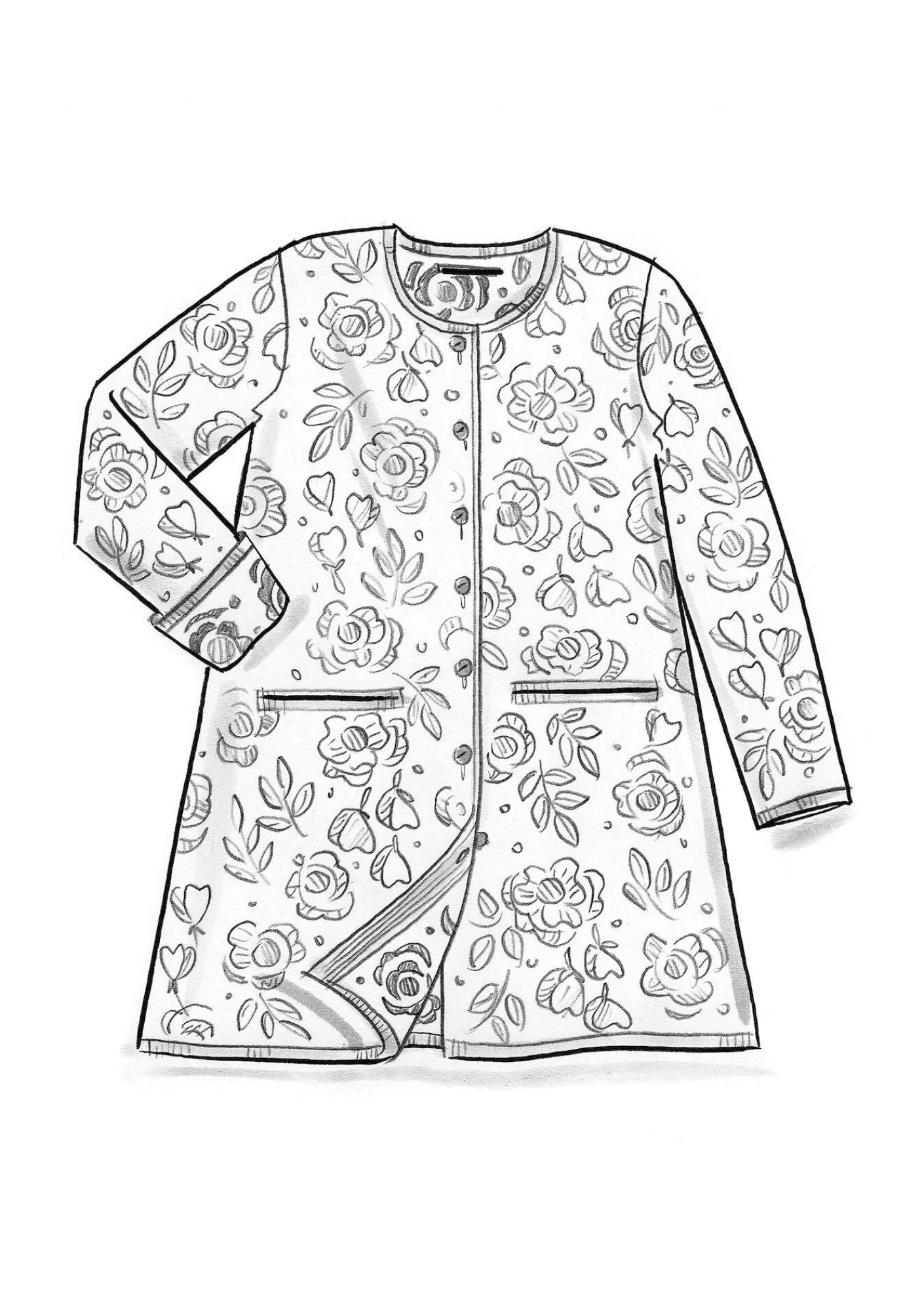 Gudrun Sjödén Strickjacken>Langstrickjacke „Astrid“ aus Bio-/Recycling-Baumwolle Schwarz