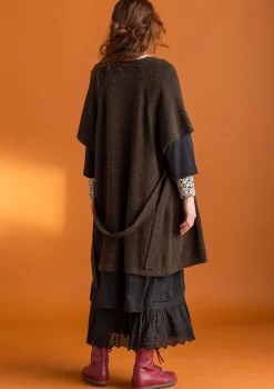 Gudrun Sjödén Strickjacken>Langstrickjacke aus Alpakagemisch Dunkelbraun-melange