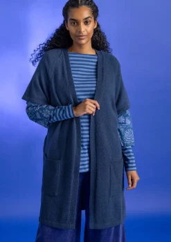 Gudrun Sjödén Strickjacken>Langstrickjacke aus Alpakagemisch Indigo
