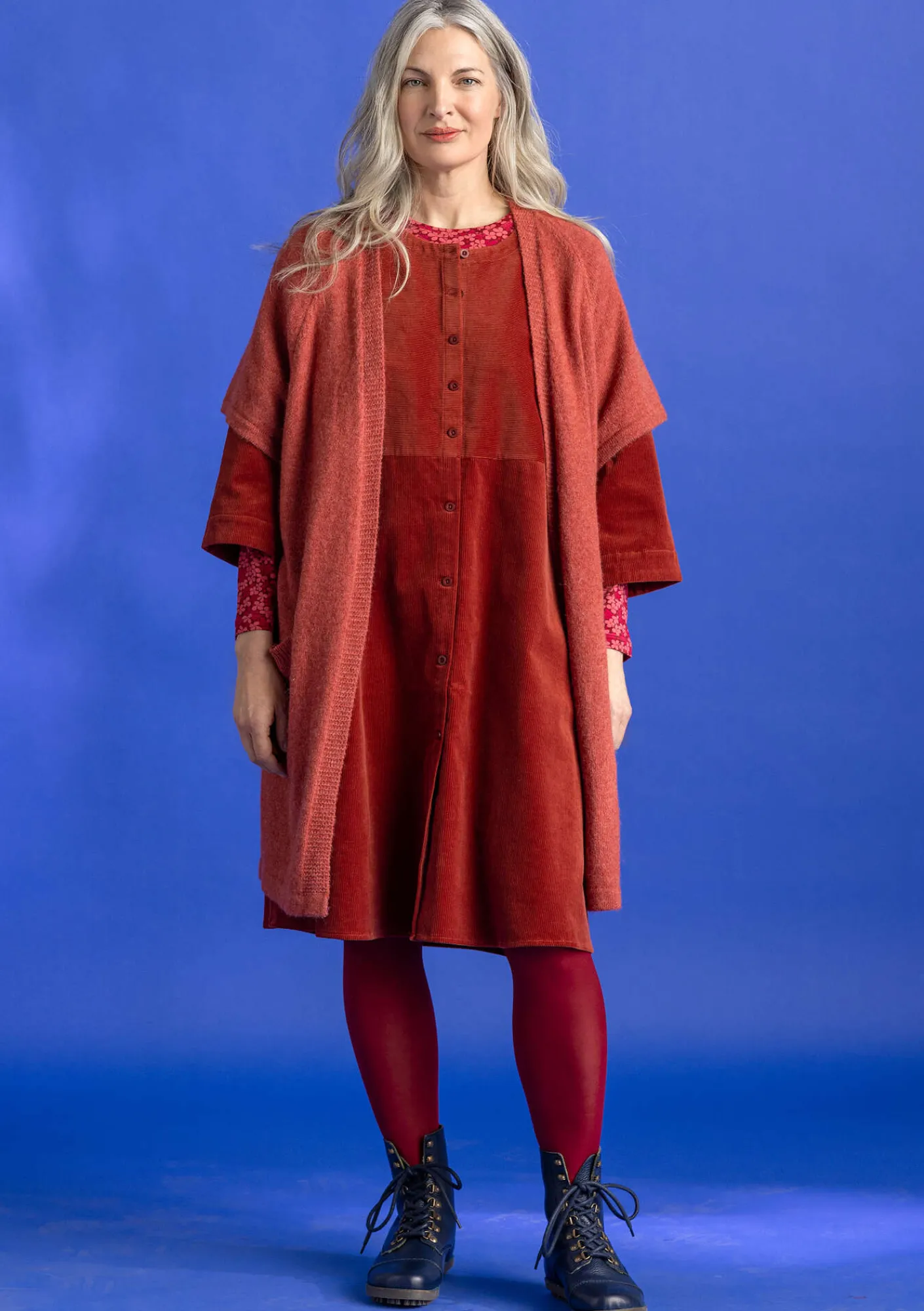 Gudrun Sjödén Strickjacken>Langstrickjacke aus Alpakagemisch Feige-melange