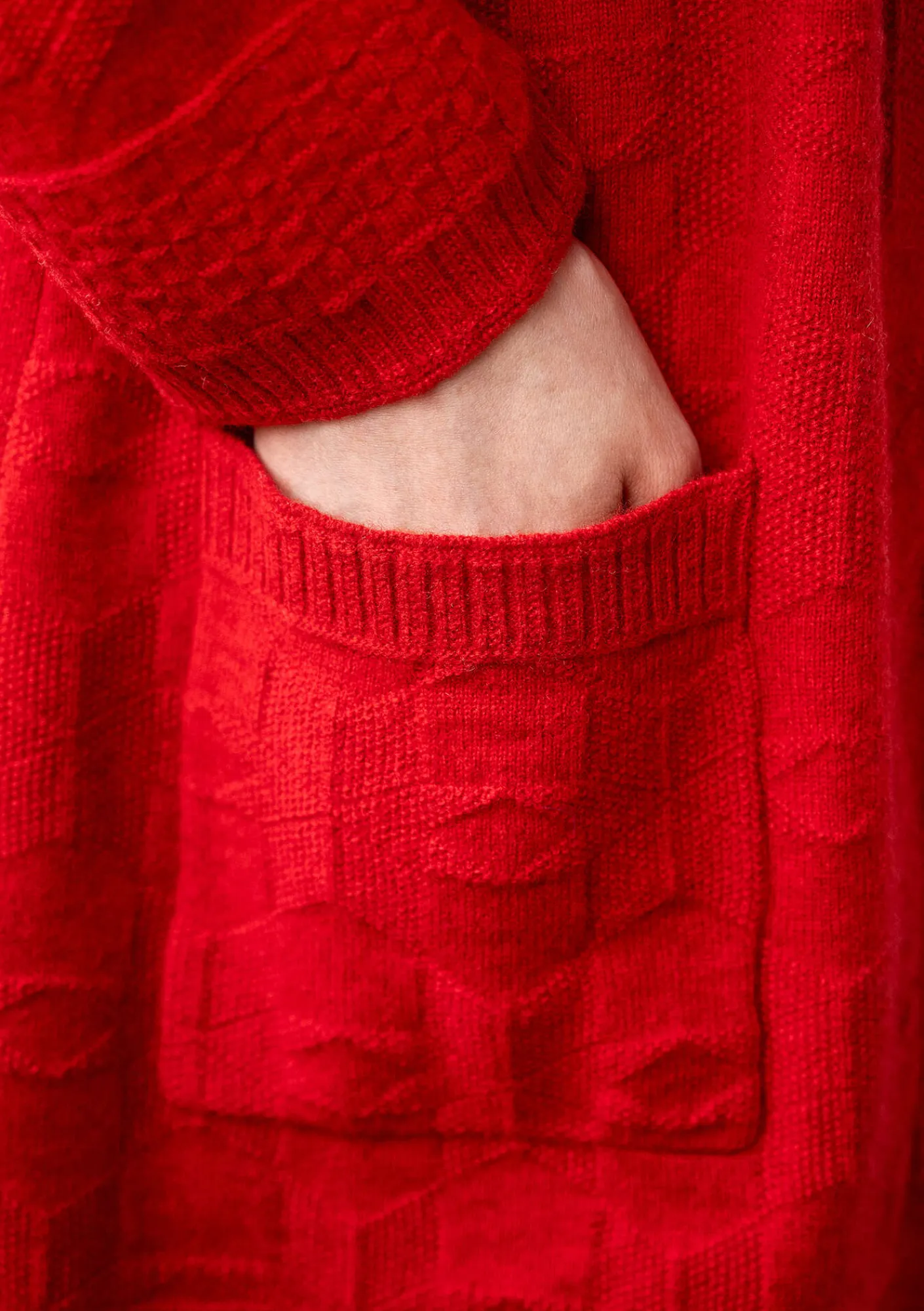 Gudrun Sjödén Strickjacken>Langstrickjacke „Capella“ aus Lammwolle Tomate-melange