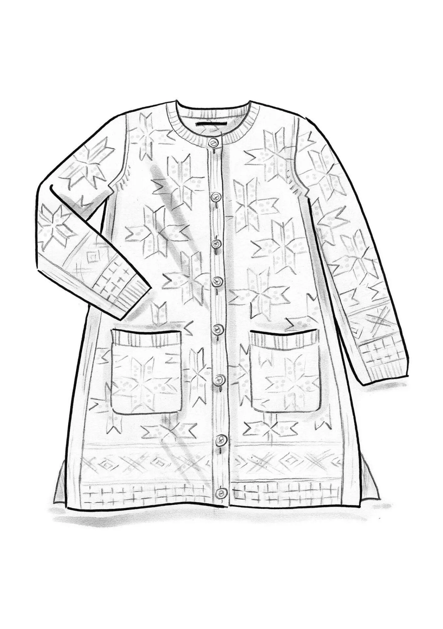 Gudrun Sjödén Strickjacken>Langstrickjacke „Capella“ aus Lammwolle Tomate-melange