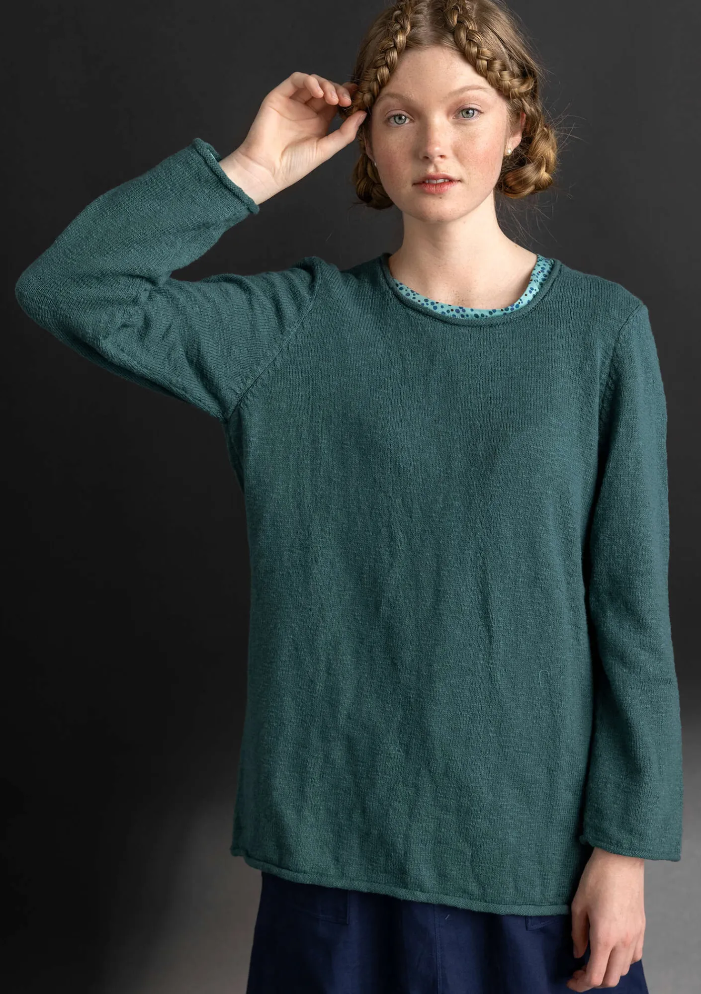 Gudrun Sjödén Pullover & Shirts>Lieblingspullover aus Bio-Baumwolle Opalgrün