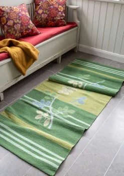 Gudrun Sjödén Teppiche|Heimtextilien>Läufer „Leaves“ aus Bio-Baumwolle Koriander