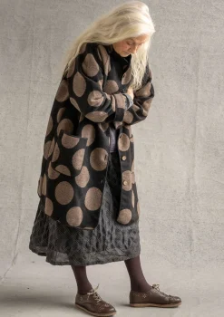 Gudrun Sjödén Jacken & Mäntel>Mantel „Stone“ aus Wollmischgewebe Schwarz