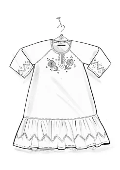 Gudrun Sjödén Wäsche & Loungewear>Mädchen-Nachthemd „Twinkle“ aus Bio-Baumwolle Meeresblau