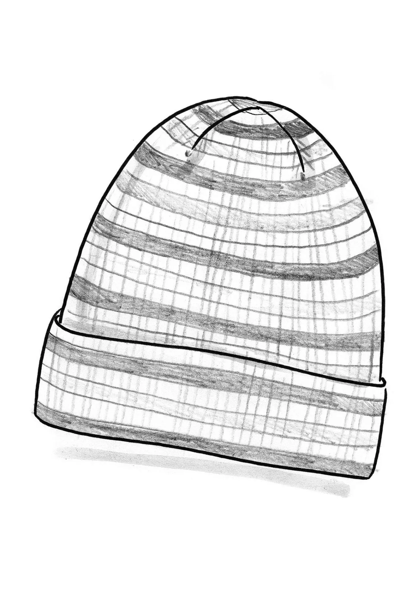 Gudrun Sjödén Accessoires>Mütze aus Recycling-Wolle/Lammwolle Tomate-gestreift