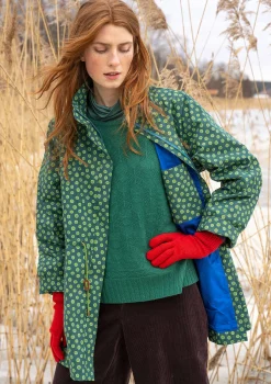 Gudrun Sjödén Jacken & Mäntel>Parka „Lucy“ aus Bio-Baumwollgewebe Flaschengrün-gemustert