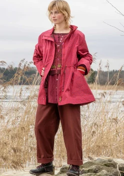 Gudrun Sjödén Jacken & Mäntel>Parka „Lucy“ aus Bio-Baumwollgewebe Moosbeere-gemustert