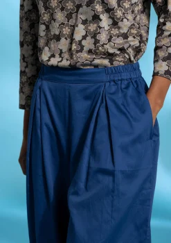 Gudrun Sjödén Hosen>Pluderhose aus Bio-Baumwollgewebe Indigoblau