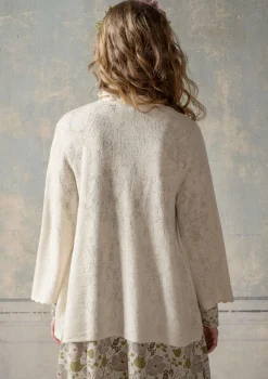Gudrun Sjödén Strickjacken>Pointelle-Strickjacke „Blomstra“ aus Bio-Wolle Feder