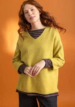 Gudrun Sjödén Pullover & Shirts>Pullover aus Alpakagemisch Olivenöl-melange