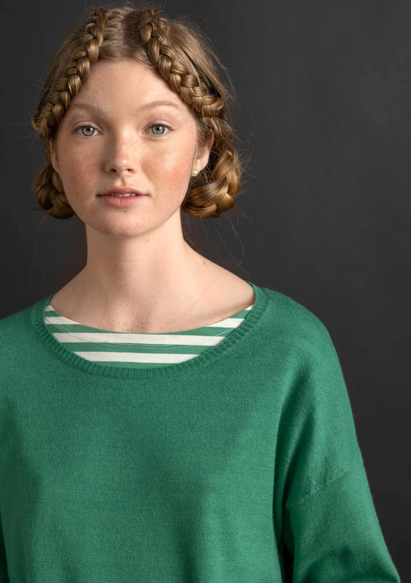 Gudrun Sjödén Pullover & Shirts>Pullover aus Bio-Wolle Malachit