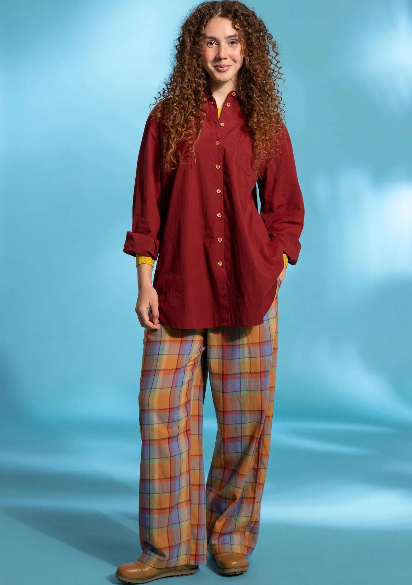 Gudrun Sjödén Hosen>Pyjamahose „Skagen“ aus Bio-Baumwollgewebe Gebranntesiena