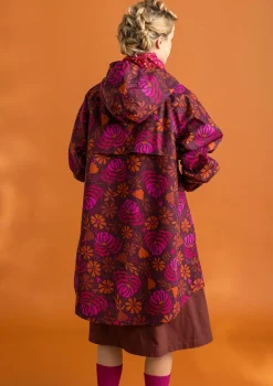 Gudrun Sjödén Jacken & Mäntel>Regenjacke „Hedda“ aus Bio-Baumwollgewebe Aubergine-gemustert