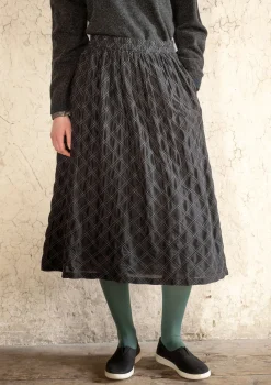 Gudrun Sjödén Röcke>Rock „Helga“ aus Bio-Baumwollgewebe Dunkelaschgrau