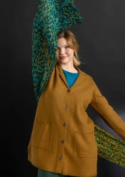 Gudrun Sjödén Accessoires|Schals Und Tücher>Schal „Hedda“ aus Bio-Baumwolle Hellpetrol-olivenöl