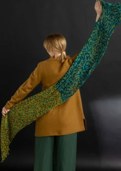 Gudrun Sjödén Accessoires|Schals Und Tücher>Schal „Hedda“ aus Bio-Baumwolle Hellpetrol-olivenöl