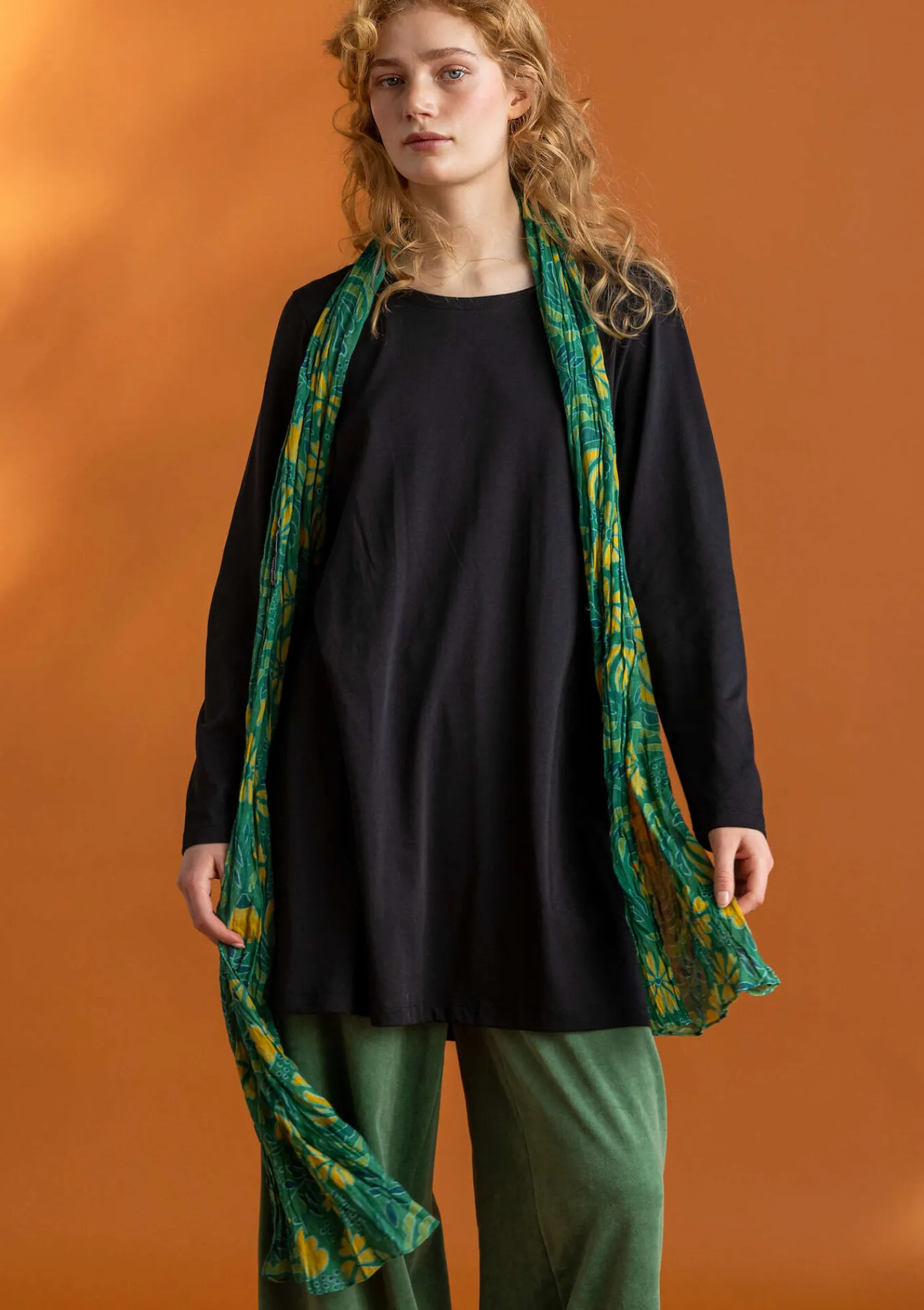 Gudrun Sjödén Accessoires|Schals Und Tücher>Schal „Hedda“ aus Bio-Baumwolle Malachit