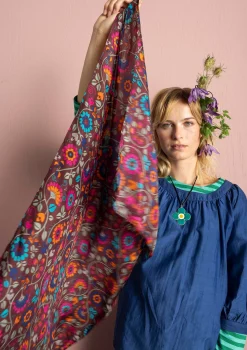 Gudrun Sjödén Accessoires|Schals Und Tücher>Seidenschal „Rupangi“ Aubergine