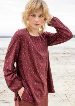 Gudrun Sjödén Pullover & Shirts>Shirt „Aurora“ aus Bio-Baumwolle/Modal/Elasthan Dunkelaubergine