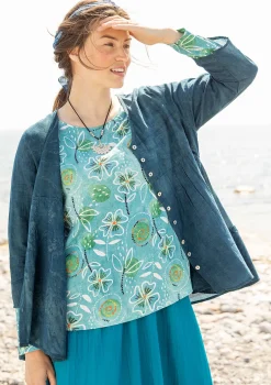 Gudrun Sjödén Pullover & Shirts>Shirt „Bhumika“ aus Bio-Baumwolle/Modal Blauhäher