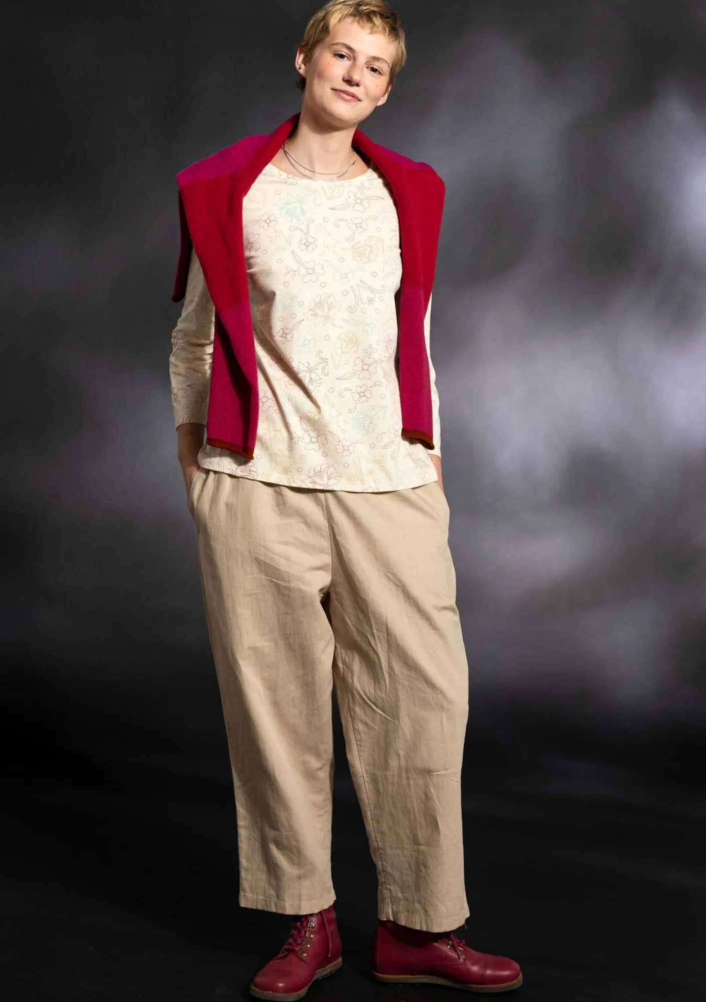 Gudrun Sjödén Pullover & Shirts>Shirt „Carmen“ aus Bio-Baumwolle/Modal Vanille