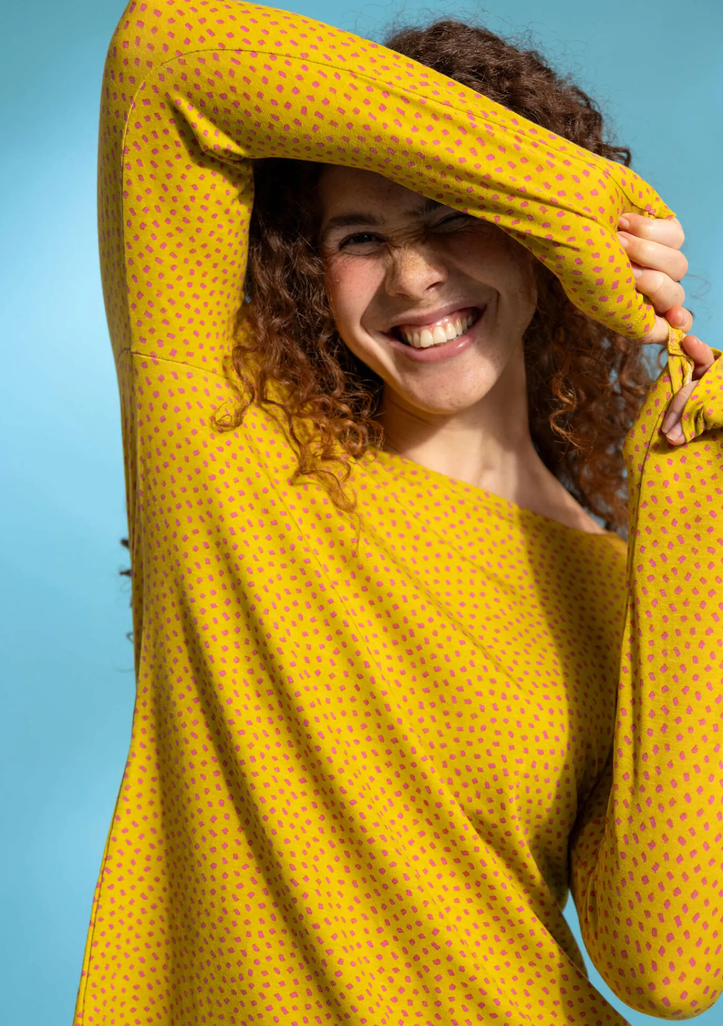 Gudrun Sjödén Pullover & Shirts>Shirt „Dot“ aus Lyocell/Elasthan Dijonsenf