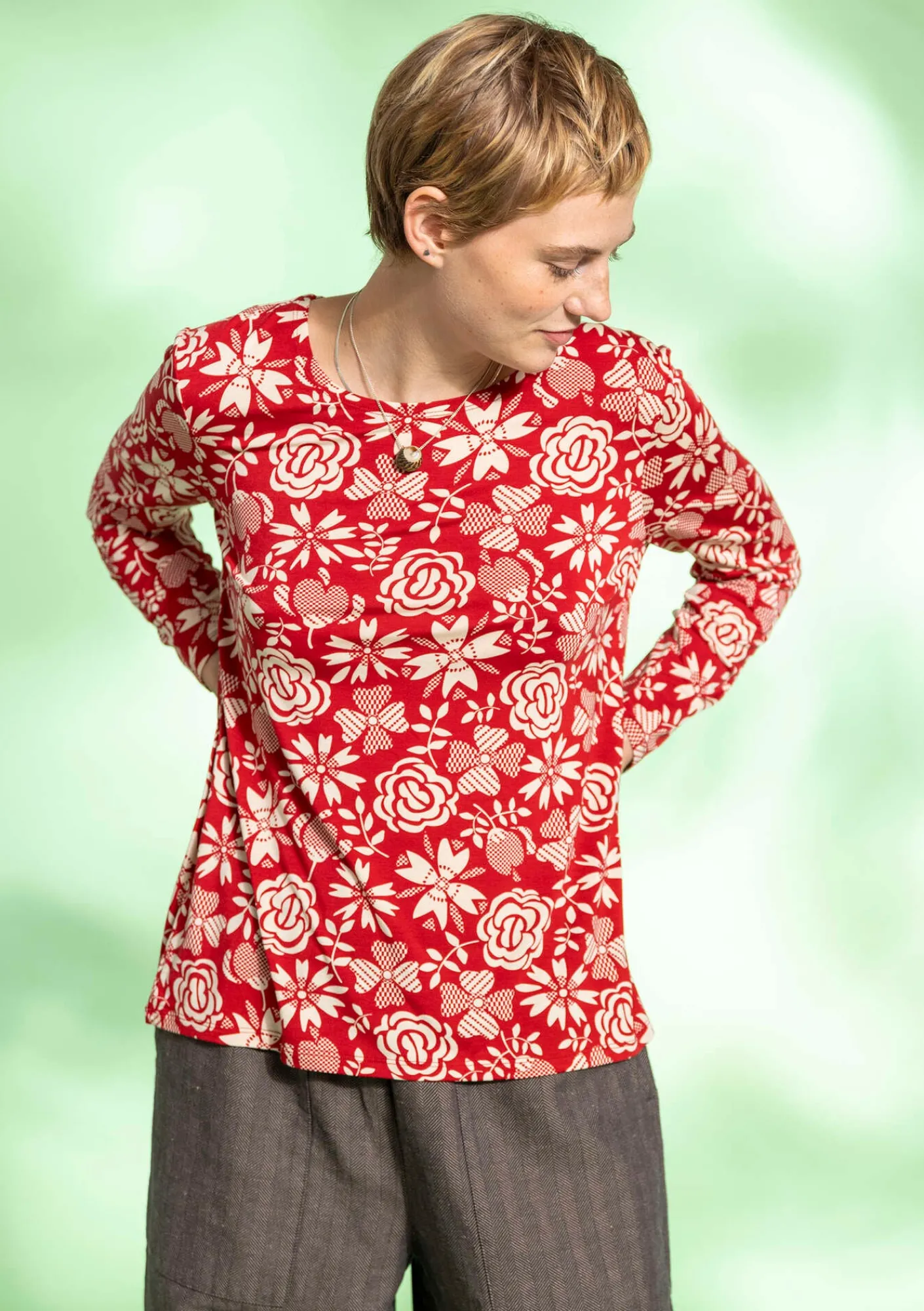 Gudrun Sjödén Pullover & Shirts>Shirt „Karin“ aus Micromodal/Elasthan Tomate