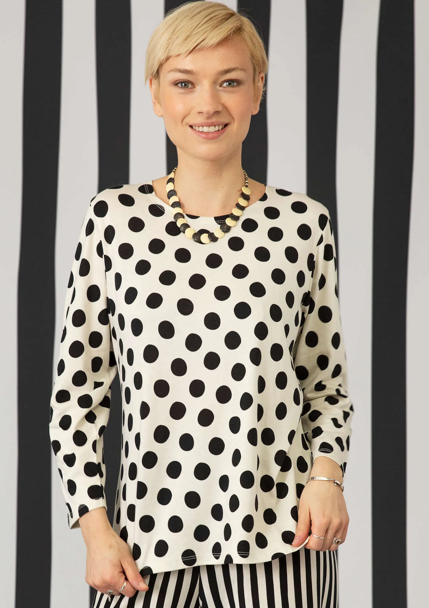 Gudrun Sjödén Pullover & Shirts>Shirt „Mika“ aus Bio-Baumwolle/Modal Feder-schwarz