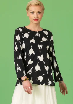 Gudrun Sjödén Pullover & Shirts>Shirt „Mika“ aus Bio-Baumwolle/Modal Schwarz