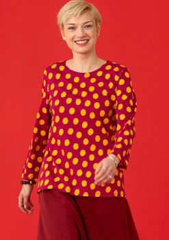 Gudrun Sjödén Pullover & Shirts>Shirt „Mika“ aus Bio-Baumwolle/Modal Alpenveilchen/sonnengelb