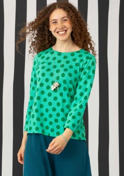 Gudrun Sjödén Pullover & Shirts>Shirt „Mika“ aus Bio-Baumwolle/Modal Hellorientgrün-basilikum