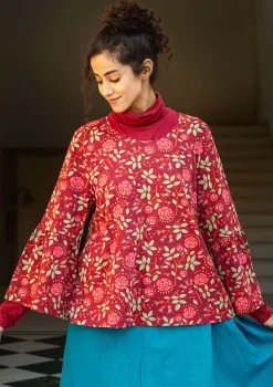 Gudrun Sjödén Pullover & Shirts>Shirt „Nyponros“ aus Bio-Baumwolle/Modal Achatrot