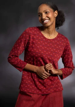 Gudrun Sjödén Pullover & Shirts>Shirt „Sigrid“ aus Bio-Baumwolle/Lyocell Achatrot