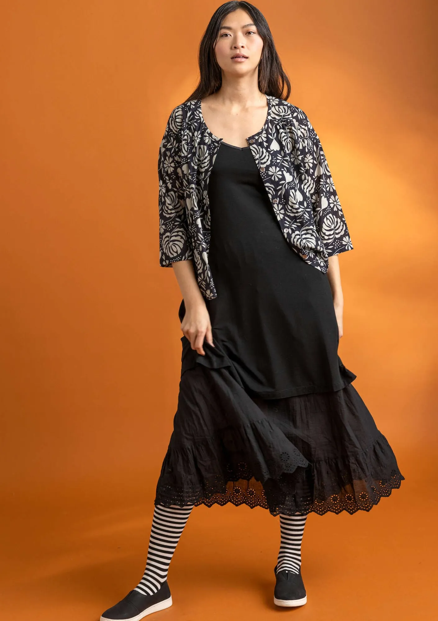 Gudrun Sjödén Kleider>Slipkleid aus Lyocell/Elasthan Schwarz