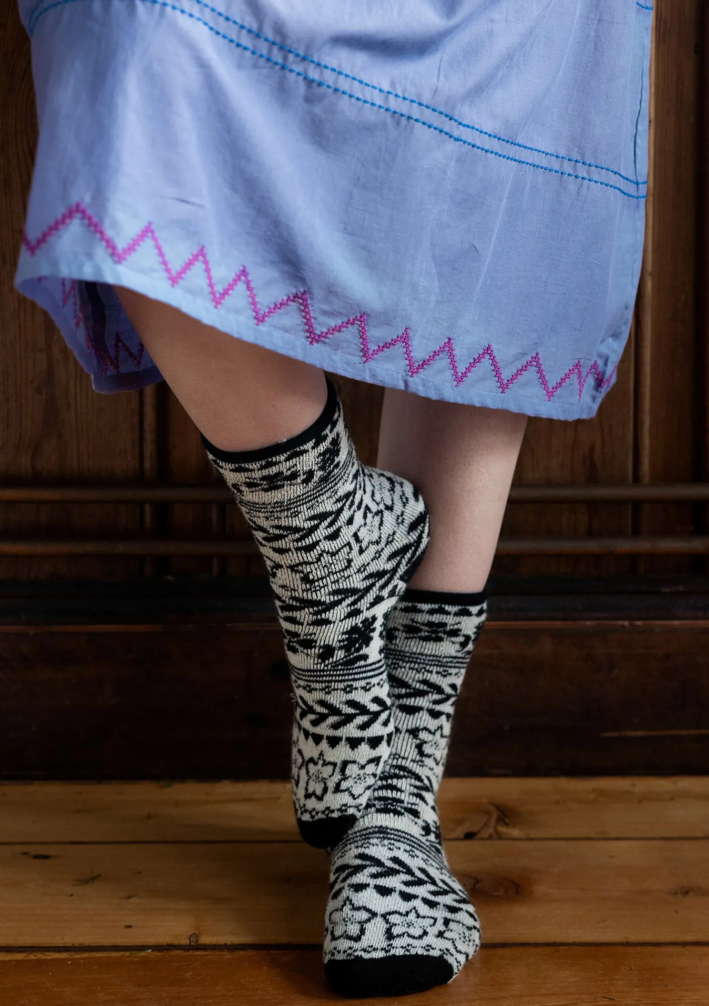 Gudrun Sjödén Accessoires>Socken „Twinkle“ aus Wollfrottee Schwarz