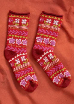 Gudrun Sjödén Accessoires>Socken „Twinkle“ aus Wollfrottee Tomate
