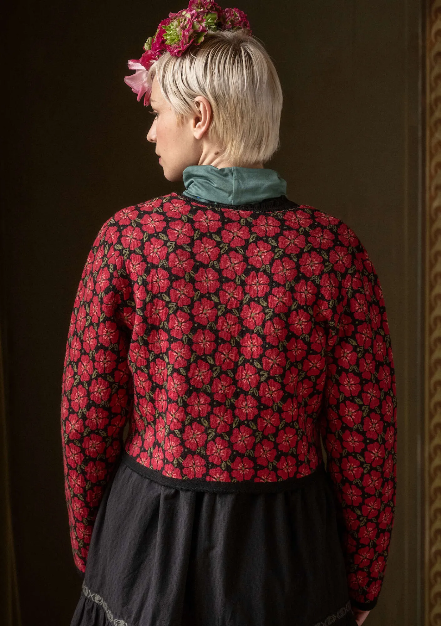 Gudrun Sjödén Strickjacken>Strickjacke „Anemone“ aus Bio-Wolle Moosbeere