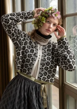 Gudrun Sjödén Strickjacken>Strickjacke „Anemone“ aus Bio-Wolle Schwarz