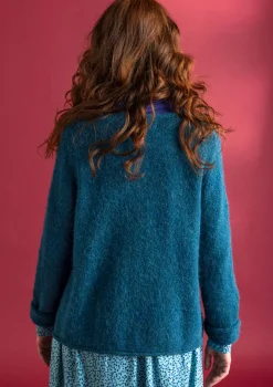 Gudrun Sjödén Strickjacken>Strickjacke aus Alpakagemisch Dunkelpetrol-melange