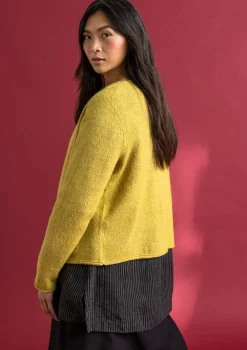 Gudrun Sjödén Strickjacken>Strickjacke aus Alpakagemisch Olivenöl-melange