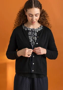 Gudrun Sjödén Strickjacken>Strickjacke aus Bio-/Recycling-Baumwolle Schwarz