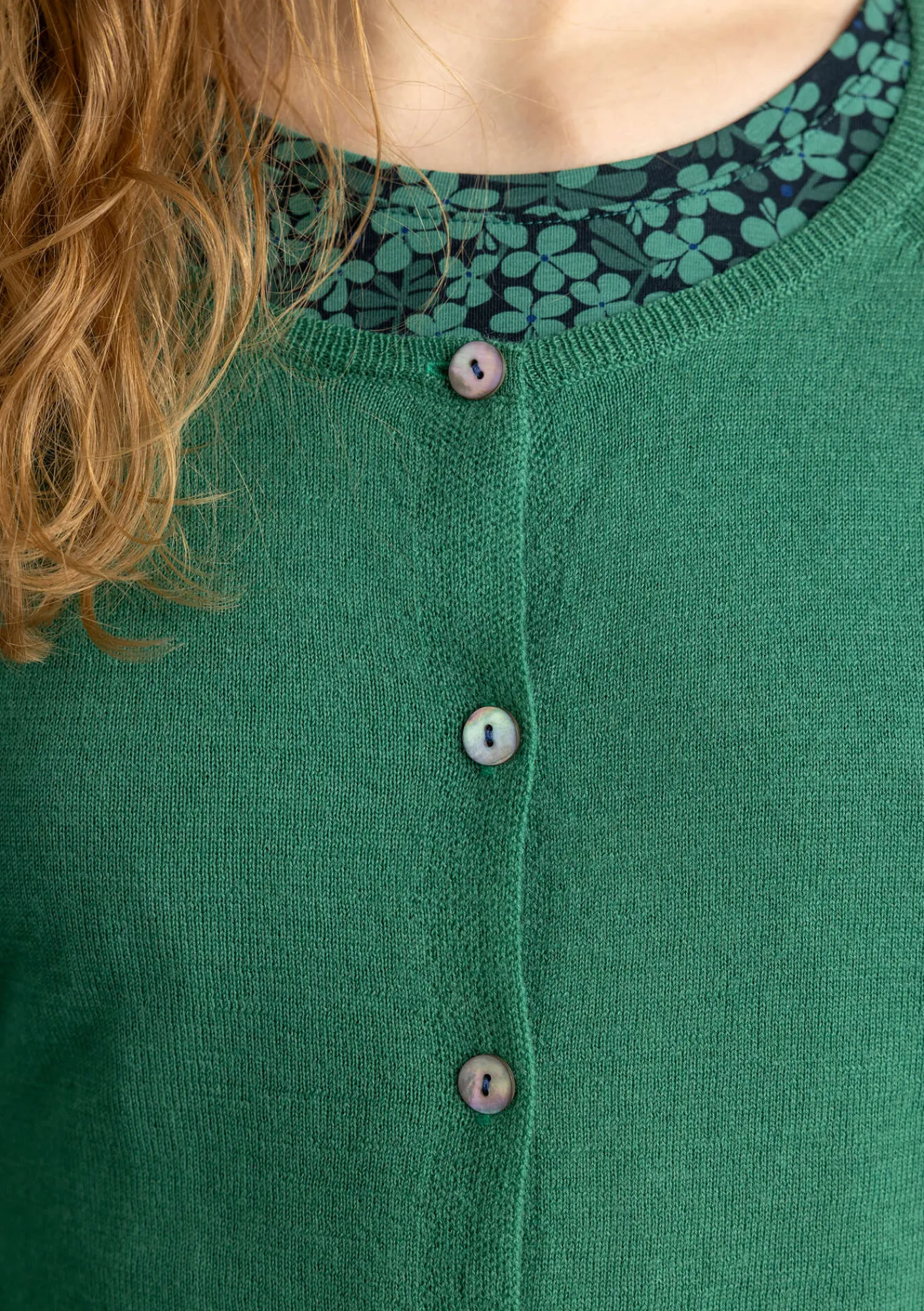 Gudrun Sjödén Strickjacken>Strickjacke aus Bio-Wolle Malachit