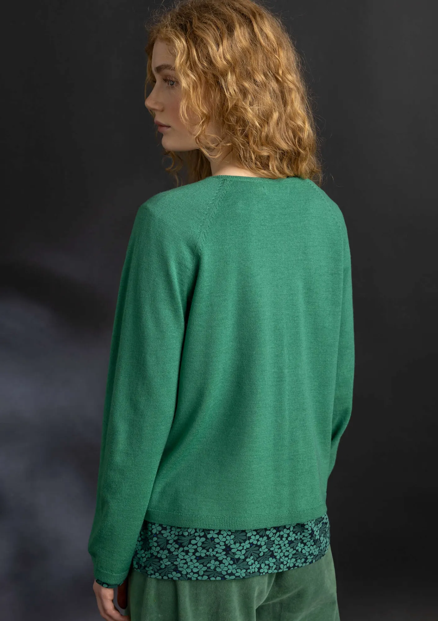 Gudrun Sjödén Strickjacken>Strickjacke aus Bio-Wolle Malachit