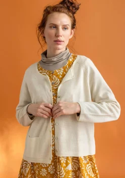 Gudrun Sjödén Strickjacken>Strickjacke aus Bio-Wolle Ungefärbt