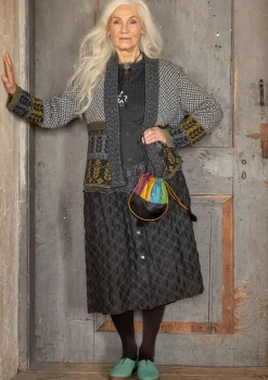 Gudrun Sjödén Strickjacken>Strickjacke „Edda“ aus Recycling-Wollgemisch Dunkelaschgrau-melange